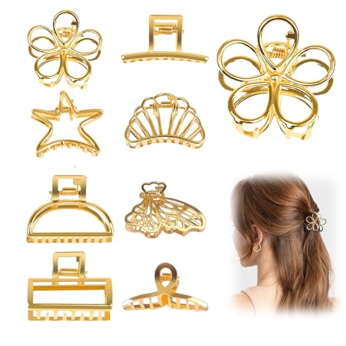 Goiern Kleine Gold Haarklammern, 8 Stück Mini Haarklemmern für Frauen Metall Haaraccessoires Mini Haarspangen für Dickes und Dünnes Haar von Goiern