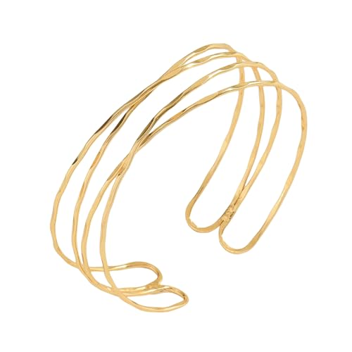 Goiern Minimalistische Oberarmreif Gold, Spule Oberes Armband Layered Armmanschette Oberes Armband Armbänder Armmanschette Armband für Frauen Und Mädchen von Goiern