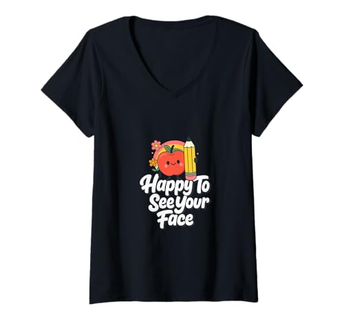 Damen Ich freue Mich über die Wertschätzung Ihres Gesichtslehrers T-Shirt mit V-Ausschnitt Damen Ich freue Mich über die Wertschätzung Ihres Gesichtslehrers T-Shirt mit V-Ausschnitt von Going Back To School