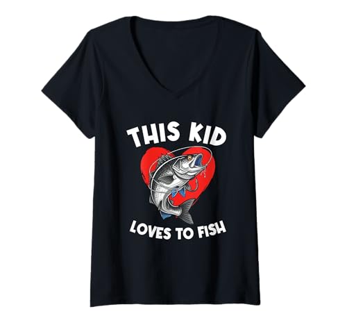 Damen Angelbekleidung – dieses Kind liebt es zu fischen T-Shirt mit V-Ausschnitt Damen Angelbekleidung – dieses Kind liebt es zu fischen T-Shirt mit V-Ausschnitt von Going Fishing Outfits | Bass Fisherman Gifts