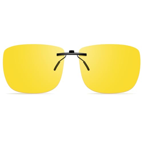 Goiteia Polarisierte Clip-on Nachtfahrbrillen gegen Blendung für Männer und Frauen, wirksam reduzieren Blendung von entgegenkommenden Scheinwerfern, Hochauflösende Sicht von Goiteia