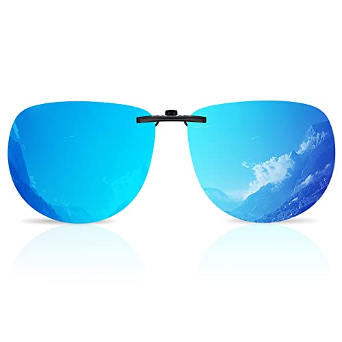 Goiteia Polarisierte, nicht aufklappbare Sonnenbrille zum Anklippen über verschreibungspflichtige Brille für modische Herren und Damen, kompakte Passform von Goiteia