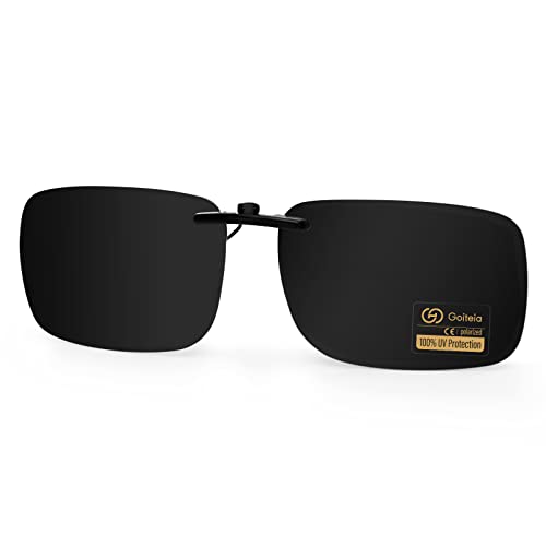 Goiteia Polarisierte, superdunkle Clip-On-Sonnenbrille über Korrekturbrillen für Herren und Damen, kompakte Passform, nicht hochklappbar (CAT4) von Goiteia