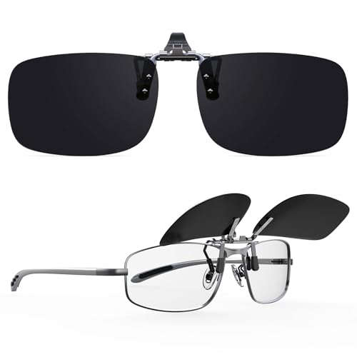 Goiteia Polarisierte Sonnenbrille zum Aufklipsen für Männer und Frauen, superdunkle Gläser für mehr Sonnenlichtschutz, einfaches Aufsetzen und Abnehmen mit einer Hand von Goiteia