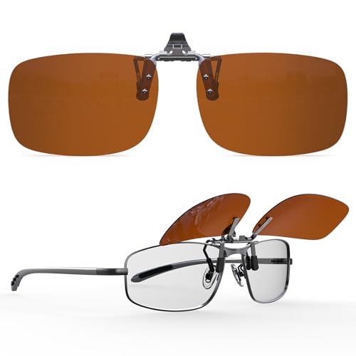 Goiteia Polarisierte Sonnenbrille Clip für Brillenträger - Sonnenbrille Zum Aufstecken Polarisiert, Sonnenbrillen Aufsatz Brille Damen Herren von Goiteia