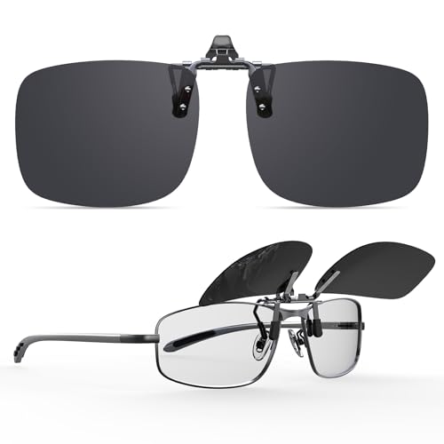 Goiteia Polarisierte Sonnenbrille Clip für Brillenträger - Sonnenbrille Zum Aufstecken Polarisiert, Sonnenbrillen Aufsatz Brille Damen Herren von Goiteia