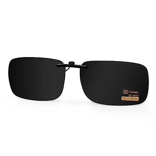 Goiteia Polarisierte, superdunkle Clip-On-Sonnenbrille über Korrekturbrillen für Herren und Damen, kompakte Passform, nicht hochklappbar (CAT4) von Goiteia