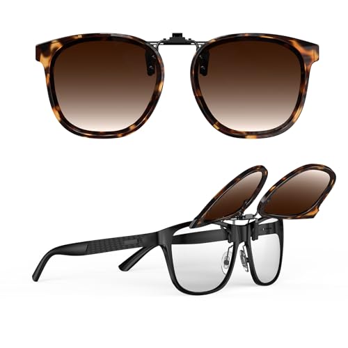 Goiteia Übergroße Sonnenbrille zum Anklippen über verschreibungspflichtigen Brillen, für Damen und Herren, modisches gerahmtes Design zum diskreten Verbergen Ihrer Brille, einfach an- und auszuziehen von Goiteia