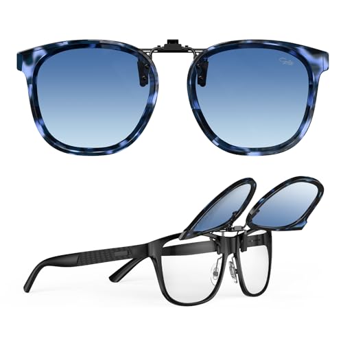 Goiteia Übergroße Sonnenbrille zum Anklipsen über Korrekturbrillen für Damen und Herren, modisches Rahmendesign zum diskreten Verbergen Ihrer Brille, einfaches Aufsetzen und Abnehmen mit einer Hand von Goiteia