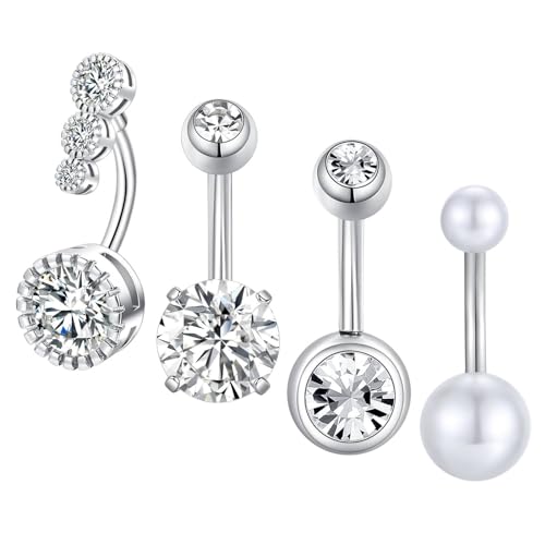 Gojewen 4stk Bauchnabelpiercing 10mm Chirurgenstahl Piercing Bauchnabel Bauchpiercing Schmuck Silber Damen Gojewen 4stk Bauchnabelpiercing 10mm Chirurgenstahl Piercing Bauchnabel Bauchpiercing Schmuck Silber Damen von Gojewen