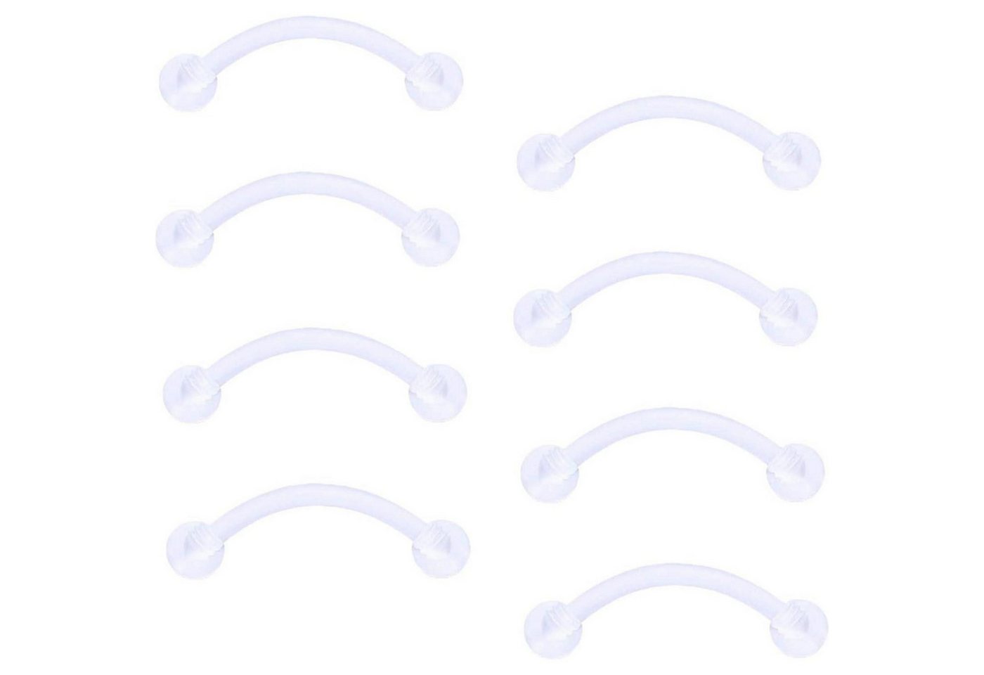Gojewen Augenbrauenpiercing 8er Plastik Piercing Set Curved Barbell Lippe Augenbrauen Helix Rook von Gojewen