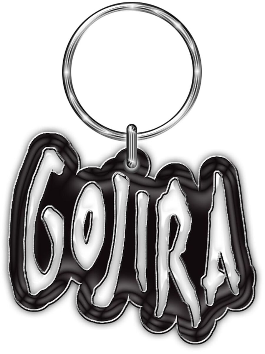 Gojira Logo Schlüsselanhänger schwarz silberfarben von Gojira