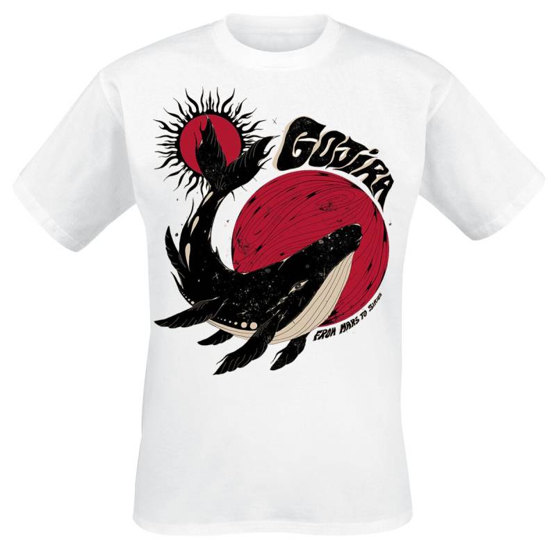 Gojira T-Shirt - Whale Sun Moon - S bis XXL - für Männer - Größe S - weiß  - Lizenziertes Merchandise! von Gojira