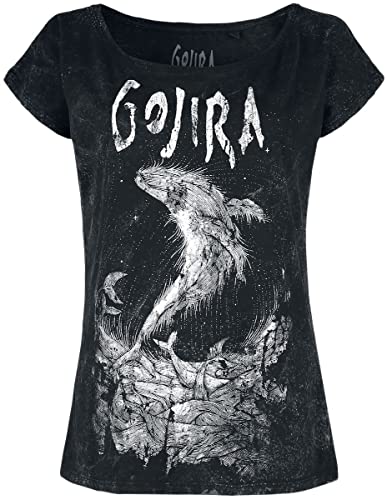 Gojira Wood Block Whales Frauen T-Shirt schwarz XL 100% Baumwolle Band-Merch, Bands von Gojira