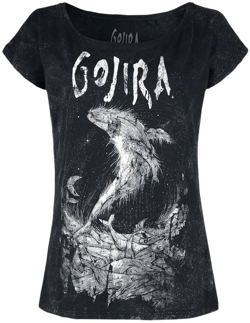 Gojira Wood Block Whales T-Shirt schwarz in XXL von Gojira
