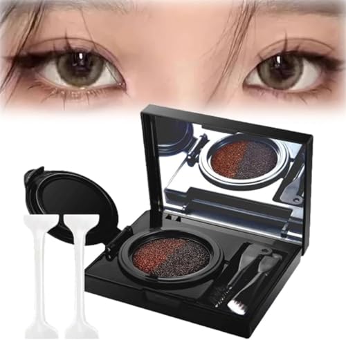 2 in 1 Eyebrow & Eyeliner Cream with Stamp, Multi-Functional Double-Headed Eyeliner Stamp, Double Colour Waterproof Brow Powder & Eyeliner Cream, Eyebrow Stencil Kit (#02, one size) von Gokame