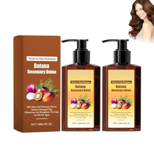 3-in-1 Pflegeshampoo, Hair Growth Shampoo -Batana Oil & Rosemary & Onion, Reduce Hair Loss, glättet und stärkt das Haar, Volumengebendes Shampoo für Männer und Frauen (2pcs) von Gokame