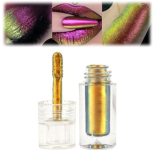 Chic-Chat Multi-Chrom-Lippenstifte, flüssiger Lidschatten-Stick, Chrom-Lidschatten-Stick, Multi-Chrome Liquid Lipsticks, Chrome Eyeshadow Stick, matter flüssiger Lippenstift, wasserdicht (01) von Gokame