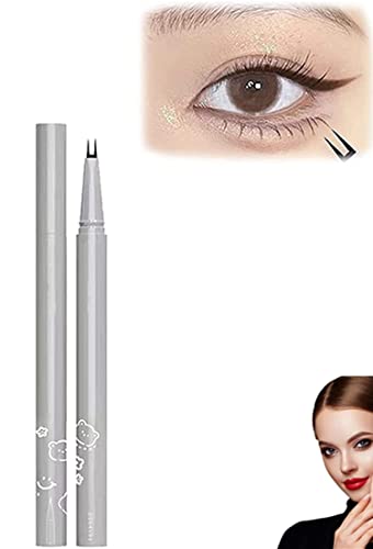 Double Tip Lower Eyelash Pencil, Waterproof Liquid Eyeliner, Waterproof Liquid Eyeliner Pen Super Slim Eye Liner, Sweat Proof & Long Lasting (Black) von Gokame