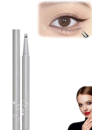 Double Tip Lower Eyelash Pencil, Waterproof Liquid Eyeliner, Waterproof Liquid Eyeliner Pen Super Slim Eye Liner, Sweat Proof & Long Lasting (Brown) von Gokame