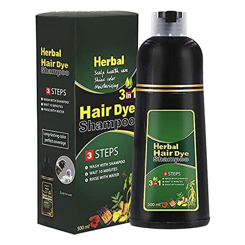 Gokame Hair Color Shampoo for Gray Hair, 3-in-1 Herbal Hair Coloring Shampoo, Hair Care Multi-Color Hair Dye for Men & Women-Black Color von Gokame