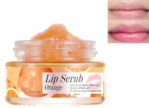 Gokame Strawberry Sugar Scrub, Lip Scrubs Exfoliator & Moisturizer, Lip Scrub, Double Effect Lip Sleep Mask, Lip Repair Balm, Suit for Dry, Cracked Lips (Orange) von Gokame