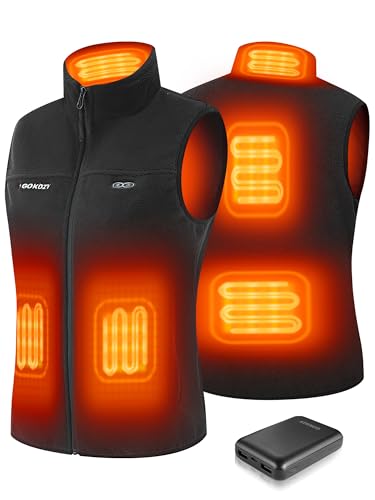 Gokozy Beheizbare Weste Damen mit Akku,Leichtgewicht Heizweste Damen mit 5 Heizzone, Beheizbare Jacke Frauen Wärmeweste von Gokozy