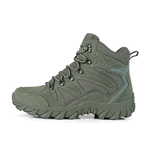 Gokzssoll Stiefel Herren Wanderschuhe Damen Army Combat Boots mit Zipper Verschleißfest rutschfeste Outdoor Trekkingschuhe Militär & Einsatzstiefel von Gokzssoll