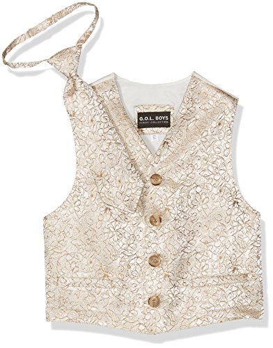 G.O.L. Baby-Jungen Jacquard-Weste mit Krawatte Bekleidungsset, Mehrfarbig (Creme 64), 80 von G.O.L.