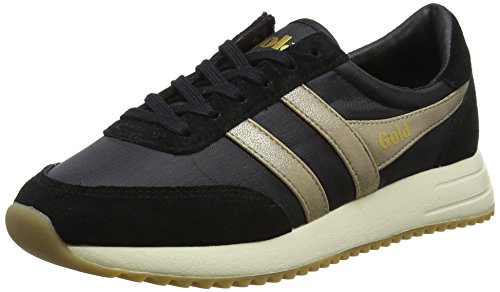 Gola Damen Montreal Mirror Sneaker, Schwarz (Black/Gold/Off Wht by), 36 EU von Gola