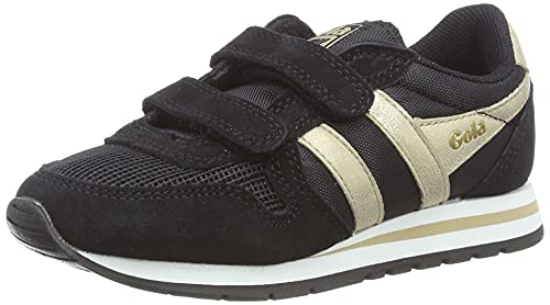 Gola Daytona Mirror Velcro Sneaker, Black/Gold, 28 EU von Gola