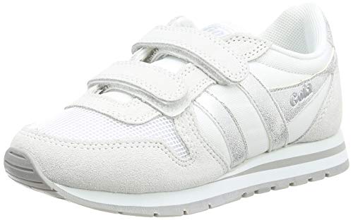 Gola Daytona Mirror Velcro Sneaker, White/Silver, 28 EU von Gola