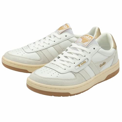 Gola Hawk Damen-Sneaker, Weiß/Weiß/Gold, 37 EU von Gola