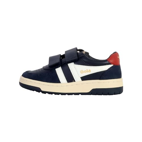 Gola Hawk Strap Sneaker aus Leder für Kinder, Marineblau / Elfenbein, 31 EU von Gola