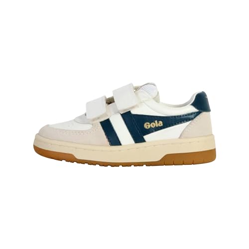 Gola Hawk Strap Sneaker aus Leder für Kinder, Weiß / Blau, 31 EU von Gola