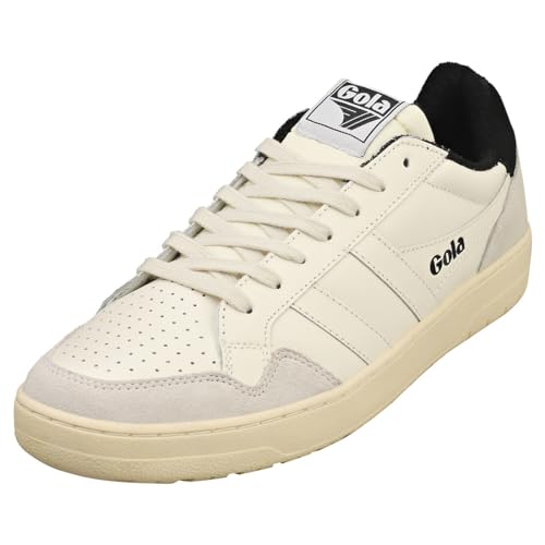 Gola Eagle CMB530 Herren Klassische Sneaker aus Leder, Weiß (Off White/Black), Gr. 43 von Gola