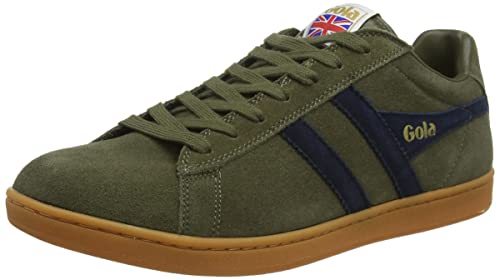 Gola Herren Equipe Suede Sneaker, Khaki/Navy/Gum, 41 EU von Gola