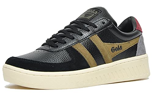 Gola Herren Grandslam Trident Sneaker, Black/Khaki/Burgundy, 41 EU von Gola