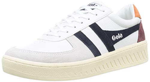 Gola Herren Grandslam Trident Sneaker, White/Navy/Moody Orange, 40 EU von Gola