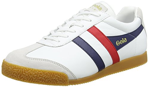 Gola Herren Harrier Leather Sneaker, Weiß (White/Navy/red), 42 EU von Gola