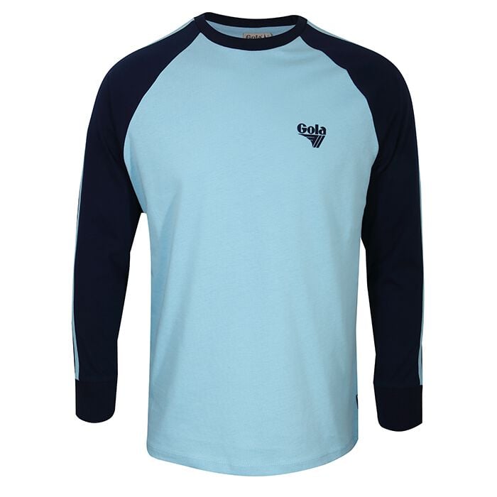 Gola Langarmshirt - Long Sleeve Raglan with Flat Knit Trim and Flock Logo - Blue - S bis XXL - für Männer - Größe L - blau von Gola