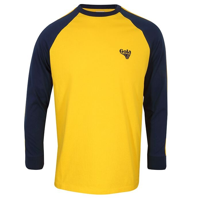 Gola Langarmshirt - Long Sleeve Raglan with Flat Knit Trim and Flock Logo - Yellow - S bis XXL - für Männer - Größe L - gelb von Gola