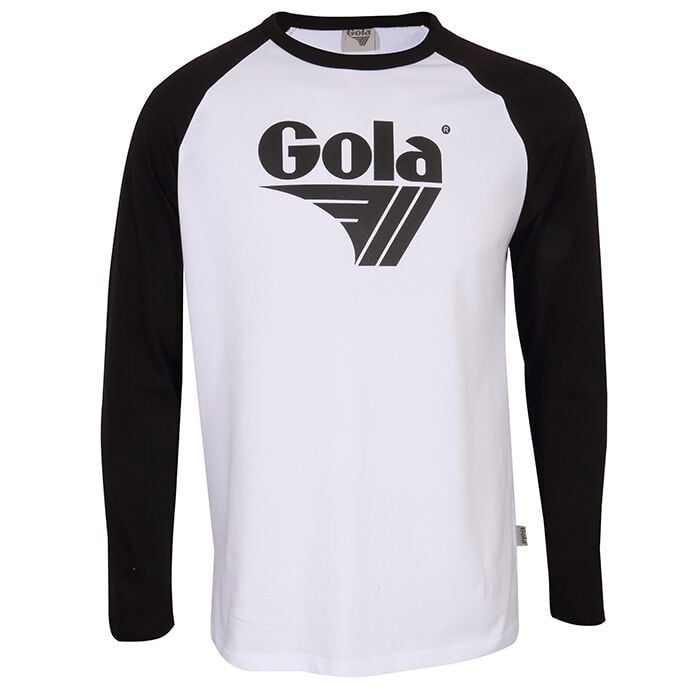 Gola Langarmshirt - Long Sleeve Raglan with Front Screen Print - Black - S bis XXL - für Männer - Größe S - weiß/schwarz von Gola