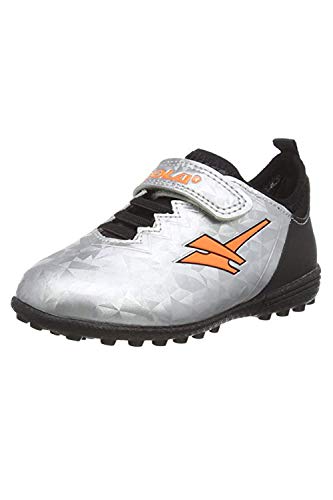 Gola Stimson Touch Jungen Fußballschuhe mit Klettverschluss, - Alpha Vx Silber Schwarz Orange - Größe: 28 EU von Gola