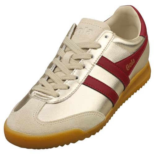Gola Torpedo Glimmer Modische Damen-Turnschuhe, goldfarben / Kirschrot, Gold Cerise, 8 UK Gola Torpedo Glimmer Modische Damen-Turnschuhe, goldfarben / Kirschrot, Gold Cerise, 8 UK von Gola