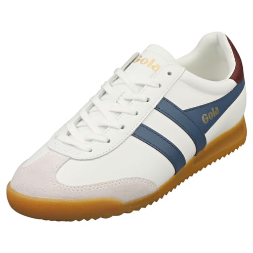 Gola Torpedo Herren-Sneaker aus Leder, Weiß/Mondlicht/Burgunderrot, 13 von Gola