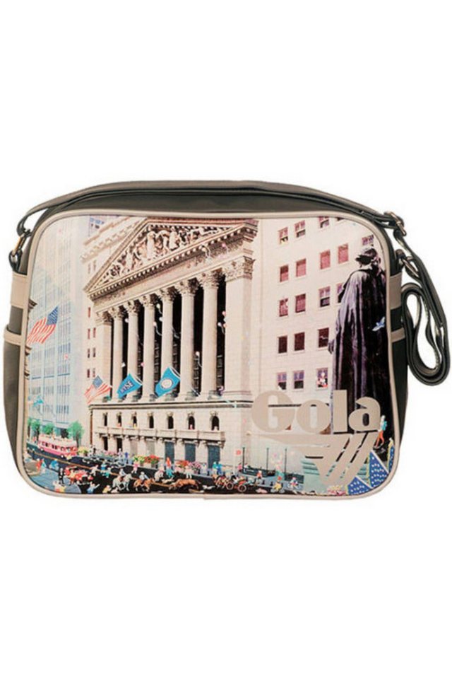 Gola Umhängetasche, Moderne Damen-Umhängetasche in Grau mit Logo & Fächer-Design von Gola