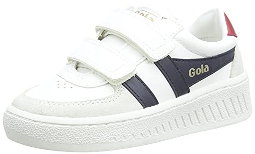 Gola Unisex-Child Grandslam Classic Velcro Sneaker, White/Navy/Red, 17.5 EU von Gola