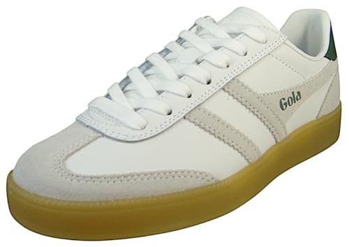 Gola Viper Damen-Sneaker aus Leder, Weiß/Evergreen/Gum, 11 von Gola