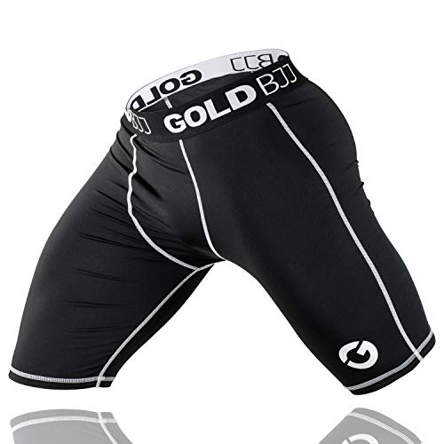 Gold BJJ Gi und No-Gi Base Layers – Kompressionsshorts und Hose für Jiu Jitsu – Kampfsport Spats Strumpfhose Leggings - Schwarz - Small von Gold BJJ